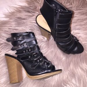 Love Culture Strappy Chunky Bootie Heels 8